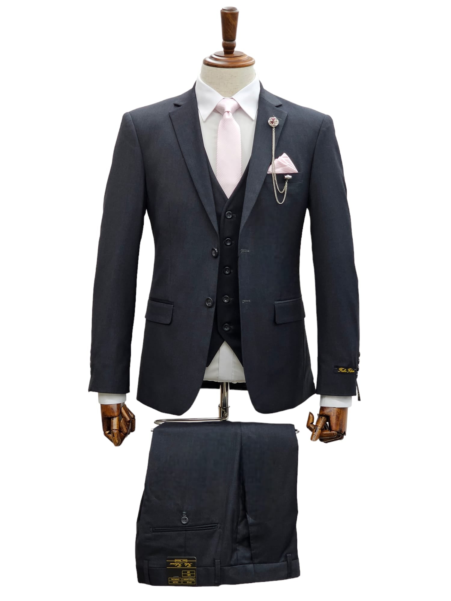Fabio Fabrinni Slim Fit Charcoal 3 piece Suit – Giovanni Testi